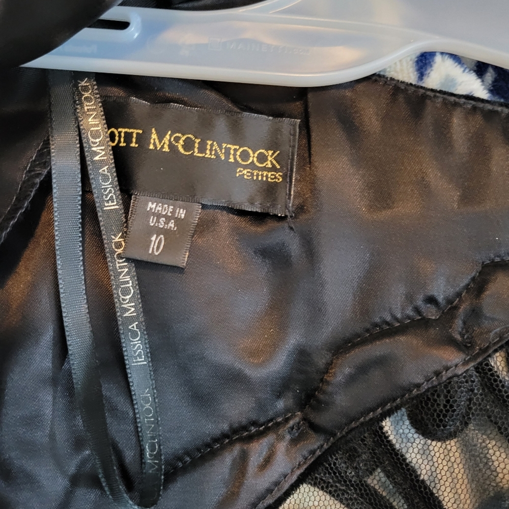 Scott McClintock - party black velvet tank dress & blk bolero lace jacket